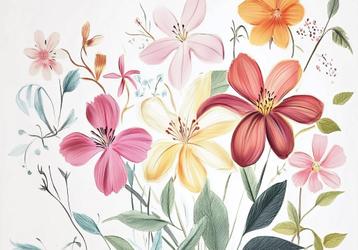 Hippe Bloemen fotobehang, Ook op maat, Muurdeco4kids beschikbaar voor biedingen