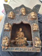 Oud Nepal boeddha huis altaar hout zandsteen izgs, Ophalen of Verzenden