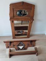 Hal set, kapstok spiegel hoedenplank Amsterdamse school, Huis en Inrichting, Woonaccessoires | Kapstokken, Ophalen, Gebruikt