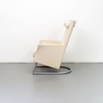 1x Montis Madonna Fauteuil Crème/Wit Stof - Metaal Sledepoot, 75 tot 100 cm, Ophalen of Verzenden, Zo goed als nieuw, Metaal