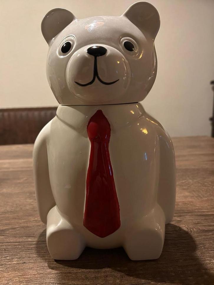 Keramische Koekjestrommel - Beer, Huis en Inrichting, Keuken | Keukenbenodigdheden, Zo goed als nieuw, Ophalen of Verzenden