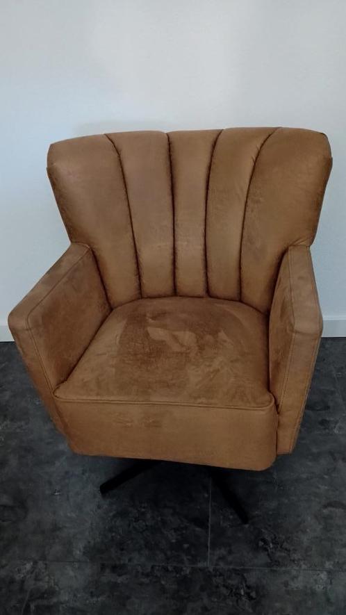 Fauteuil, Huis en Inrichting, Fauteuils, Gebruikt, Leer, Metaal, 50 tot 75 cm, 75 tot 100 cm, Ophalen