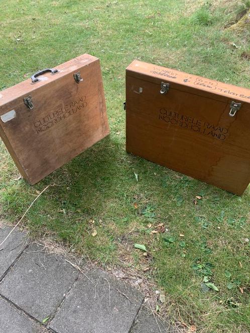 Houten koffers culturele raad noord holland, Sieraden, Tassen en Uiterlijk, Koffers, Gebruikt, Ophalen