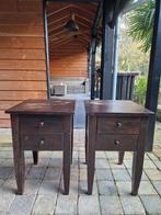 2 houten nachtkastjes, Huis en Inrichting, Slaapkamer | Nachtkastjes, Ophalen, Gebruikt, Minder dan 45 cm, 55 tot 70 cm