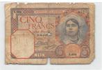 Algeria 5 Francs 28-04-19? Fair pn 77a, Ophalen of Verzenden, Overige landen, Los biljet