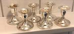 Keltum verzilverde kandelaars mod Parelrand- Set van 6, Ophalen of Verzenden, Zilver