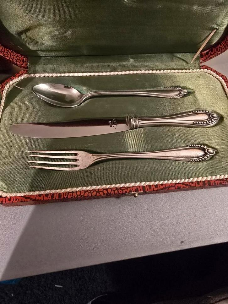 Zilveren Bestekset Portugal 833/000 in Originele Doos, Antiek en Kunst, Antiek | Bestek, Ophalen of Verzenden