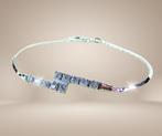 Elegante 925 zilveren CAT bypass armband met zirkonia!, Met kristal, Verzenden, Ssiesvintagesieraden@gmail.com, Zo goed als nieuw
