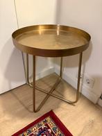 Gouden bijzettafeltje, Minder dan 55 cm, Metaal of Aluminium, Rond, Zo goed als nieuw