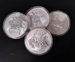 Chiwoo + ZI:SIN 2017 & 2018 - 4x1 Ounce BU Silver - Korea, Ophalen of Verzenden, Zuidoost-Azië, Setje, Zilver