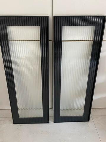 HEJSTA Vitrinedeur Antraciet/Geribbeld Glas 30x80 Nieuw beschikbaar voor biedingen