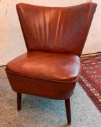 Fauteuil leuk skai leder club fauteuiltje uit de jaren 60., Huis en Inrichting, Fauteuils, Ophalen of Verzenden