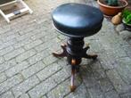 antieke oude pianokruk leren zwarte zitting, Antiek en Kunst, Antiek | Meubels | Stoelen en Banken, Ophalen of Verzenden