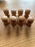 Houten kastknopjes - 8 stuks vintage, Wandkapstok, Gebruikt, Ophalen of Verzenden, Minder dan 100 cm