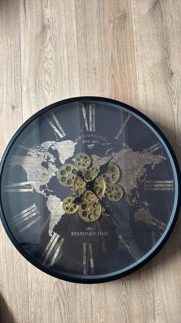 Vintage look Wandklok met Tandwielen - 56cm beschikbaar voor biedingen