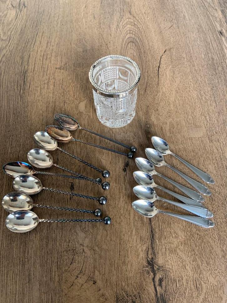 Vintage Lepeltjes & Kristallen Glas, Antiek en Kunst, Antiek | Bestek, Ophalen