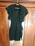 Kleding: vintage kanten jurk, Ophalen of Verzenden, Maat 38/40 (M), Zwart, Knielengte