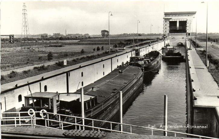 Tiel, Amsterdam-Rijnkanaal - sluis - ongelopen, Verzamelen, Ansichtkaarten | Nederland, Ongelopen, Noord-Brabant, 1920 tot 1940