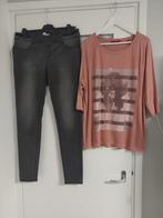 Stretch broek ever me + longsleeve s.oliver maat L 44 JACKY, Maat 42/44 (L), Ophalen of Verzenden, Zo goed als nieuw, S.Oliver