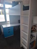Mooie hoogslaper Ikea Smastad met blauwe deurtjes en lades, Ophalen, Gebruikt, Hoogslaper
