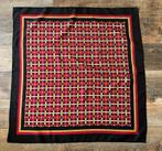 Retro Sjaal Bordeaux Rood Zwart 66 cm, Ophalen of Verzenden, Zo goed als nieuw, Maat 38/40 (M), Sjaal