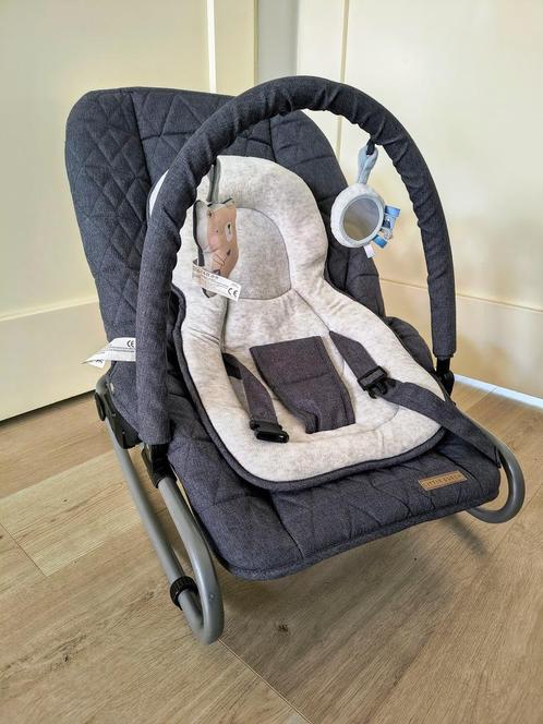 Wipstoel Little Dutch blauw/grijs met speelbeugel, Kinderen en Baby's, Wipstoeltjes, Zo goed als nieuw, Wipstoel, Overige merken