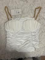 Witte Korset Top met Gouden Kettingbandjes, Kleding | Dames, Tops, Maat 38/40 (M), Wit, Ophalen of Verzenden, Zo goed als nieuw