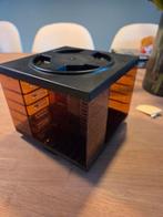 Cassettehouder jaren 80 duitsland amberkleurig gespikkeld., Ophalen of Verzenden, 1 bandje