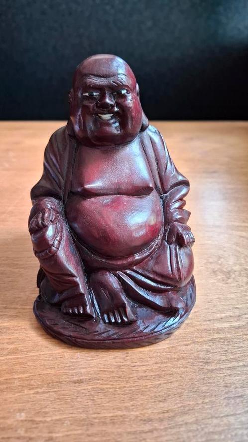vintage rood hout lachende boeddha beedje jaren 60, Huis en Inrichting, Woonaccessoires | Boeddhabeelden, Zo goed als nieuw, Ophalen of Verzenden