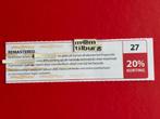 Bon 27 REMASTERED 20% korting voor maximaal 4 personen., Tickets en Kaartjes, Drie personen of meer, Kortingsbon, Overige typen