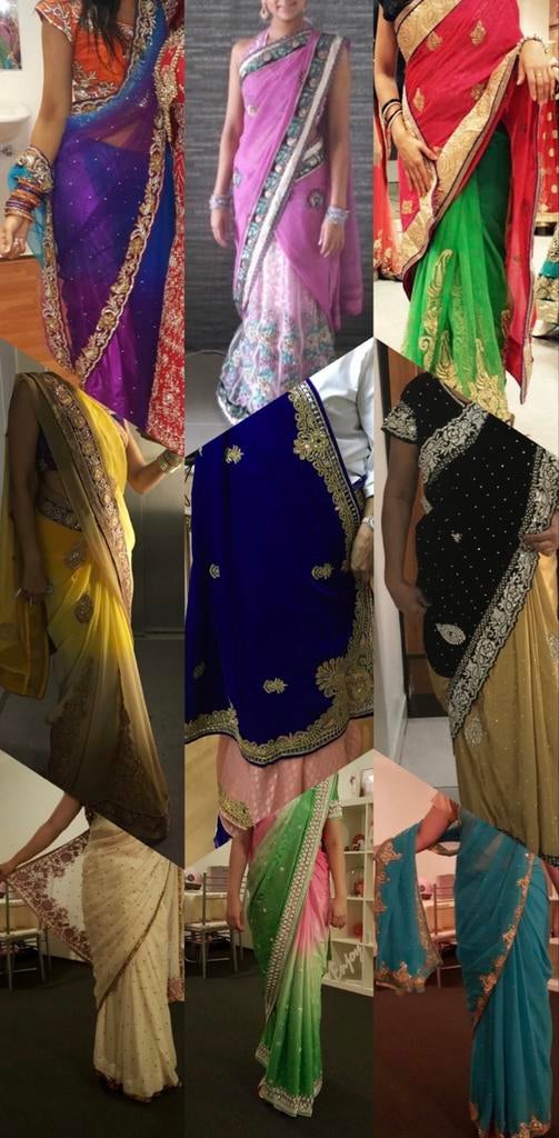 Prachtige Indiase Sarees, Ophalen, Overige kleuren, Zo goed als nieuw, Maat 34 (XS) of kleiner