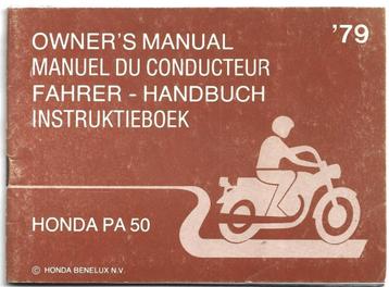 Honda PA50 instruktieboek 1979 (2627z) beschikbaar voor biedingen
