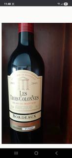 Rode Wijn Bordeaux - Les Trois Colonnes 2005, Verzamelen, Gebruikt, Frankrijk, Ophalen of Verzenden, Rode wijn