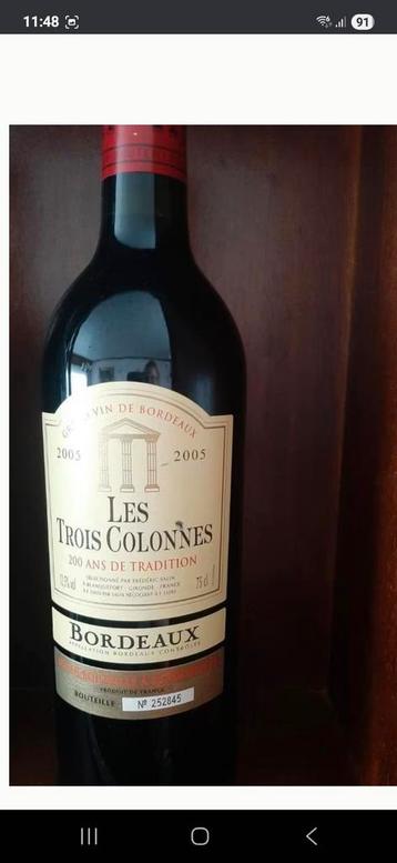 Rode Wijn Bordeaux - Les Trois Colonnes 2005 beschikbaar voor biedingen