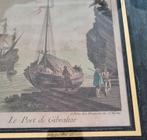 18e eeuws Handgekleurde opticaprent Port de Gibraltar 1770, Ophalen