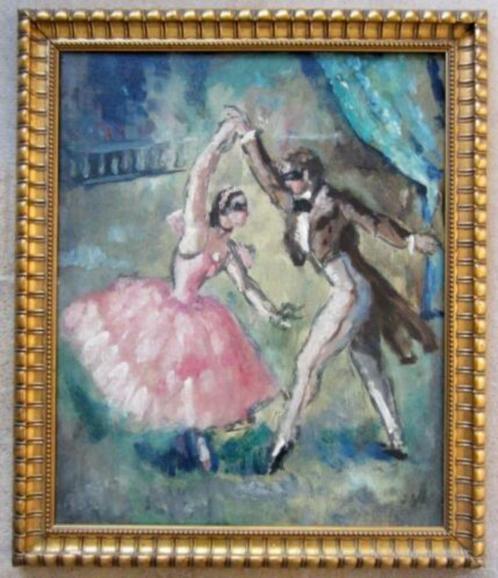==op een gemaskerd bal==gesigneerd==, Antiek en Kunst, Kunst | Schilderijen | Klassiek, Ophalen of Verzenden