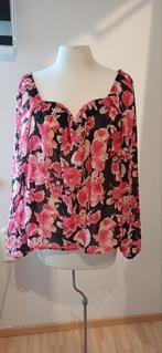 Fuchsia roze bloemen shirt, lange mouw, maat 38, Maat 38/40 (M), Ophalen of Verzenden, Zo goed als nieuw, Lange mouw