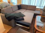 JYSK: 3- zitsSofa bed chaise lounge BEDSTED grijs, Ophalen, Zo goed als nieuw, Minder dan 150 cm, Stof