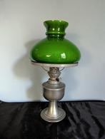 Olielamp met groene glas, Ophalen of Verzenden, Zo goed als nieuw, Glas, Minder dan 50 cm
