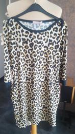 Mooie jurk leopard van Studio Anneloes mt L travelstof zgan, Ophalen, Zo goed als nieuw, Zwart, Knielengte