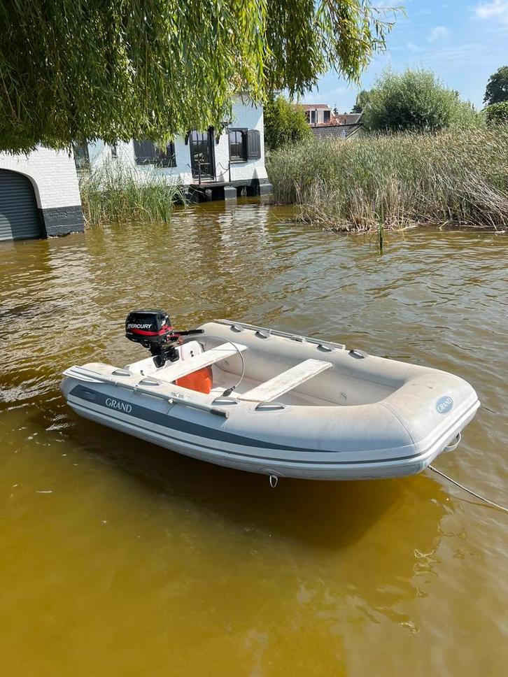 Grand s300 rib rubberboot met 6pk mercury, Watersport en Boten, Rubberboten, Gebruikt, Overige merken, Overige materialen, Minder dan 70 pk