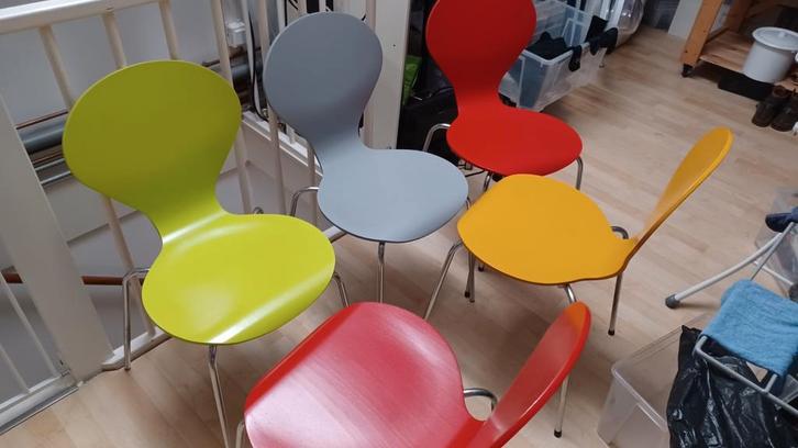 5 houten Danerka stoelen uit Denemarken, Huis en Inrichting, Stoelen, Zo goed als nieuw, Vijf, Zes of meer stoelen, Hout, Bruin