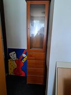 Houten Vitrinekast met Lades, Ophalen, Minder dan 50 cm, Gebruikt, Glas