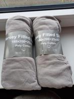 2x Licht bruin hoeslaken 180x200 nieuw, Bruin, Hoeslaken of Sloop, Ophalen of Verzenden, Nieuw