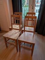 4x Antiek massief grenen stoelen, Antiek en Kunst, Antiek | Meubels | Stoelen en Banken, Ophalen of Verzenden