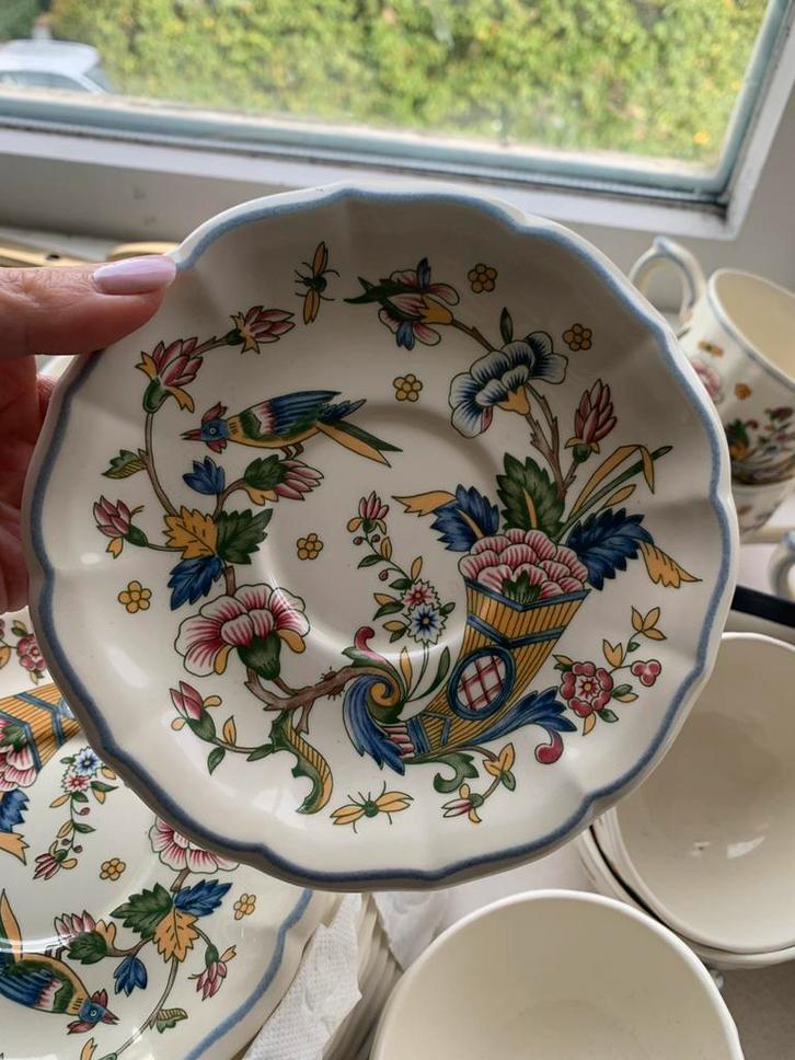 Gien Servies - koffie en thee kopjes met schotel, Antiek en Kunst, Antiek | Servies los, Ophalen of Verzenden