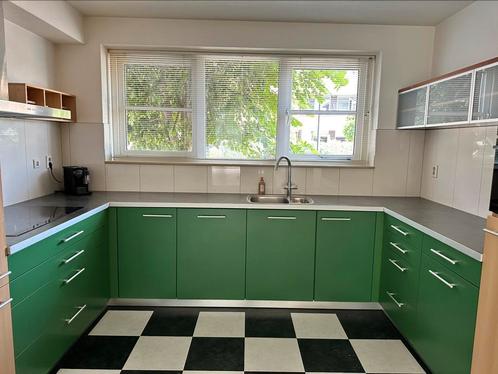 Groene keuken U-vorm, Huis en Inrichting, Keuken | Complete keukens, Gebruikt, Ophalen of Verzenden