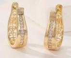 Elegante dames 18K goud verguld oorbellen, Overige materialen, Nieuw, Ophalen of Verzenden, Met edelsteen