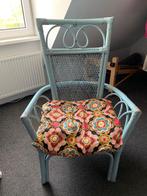 Licht blauwe Retro stoel, Huis en Inrichting, Stoelen, Ophalen, Gebruikt, Blauw, Riet of Rotan