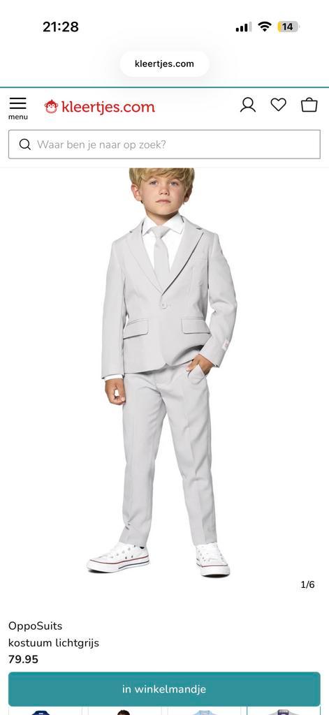 OppoSuits Goofy Grey Kostuum - Maat 134/140, Kleding | Heren, Kostuums en Colberts, Nieuw, Overige maten, Grijs, Ophalen